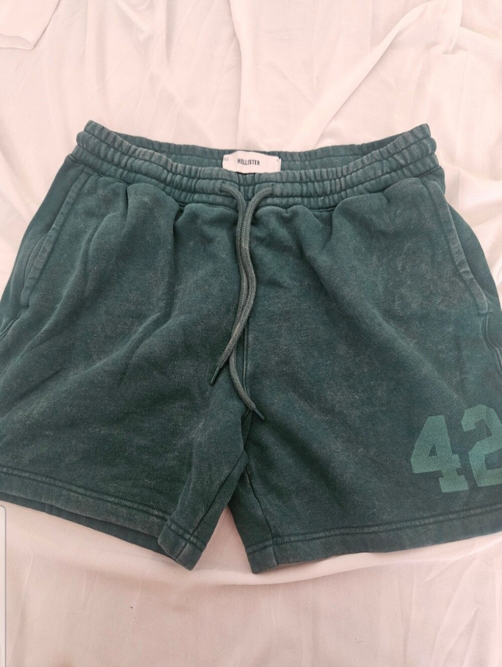 Hollister Men's Teal Green Athletic Cotton Drawstring Shorts